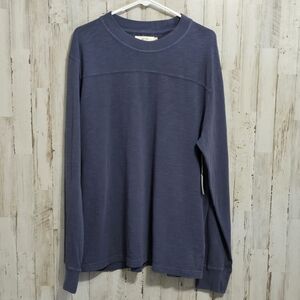 AE77 Premium Collection Blue Long Sleeve Crewneck Football Tee Shirt Large